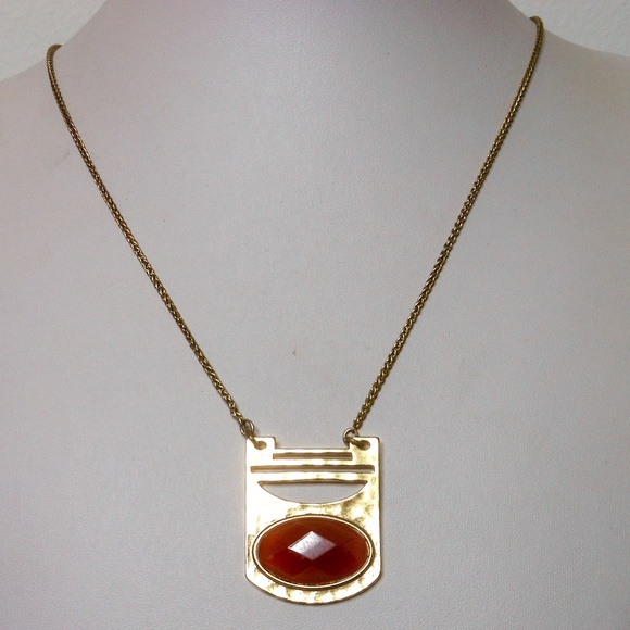 Lucky Brand Red Carnelian Slide Necklace Hammered - Picture 6 of 8